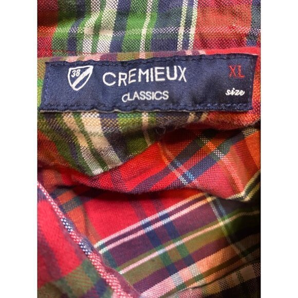 CREMIEUX Men's Red Plaid Button Down Shirt Size XL - Picture 4 of 6